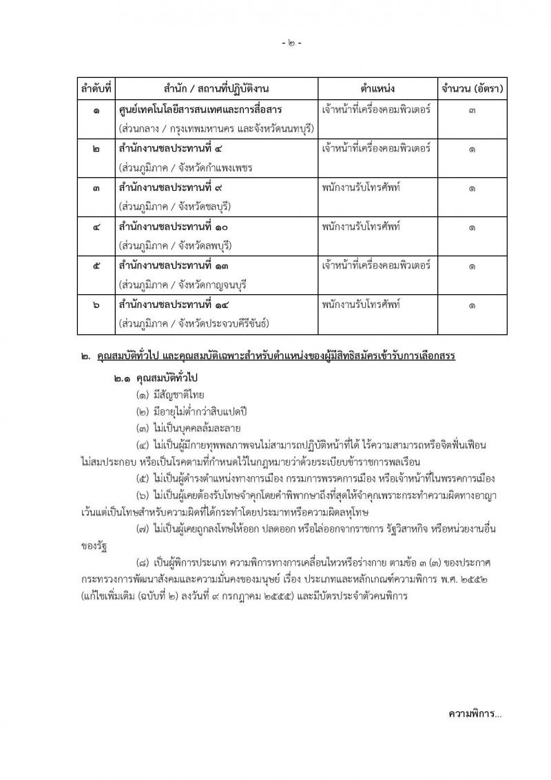 กรมชลประทาน รับสมัครบุคคล(คนพิการ) เพื่อเลือกสรรเป็นพนักงานราชการทั่วไป จำนวน 2 ตำแหน่ง 8 อัตรา (วุฒิ ปวช. ) รับสมัครทางอินเทอร์เน็ต ตั้งแต่วันที่ 26 ต.ค. – 8 พ.ย. 2561