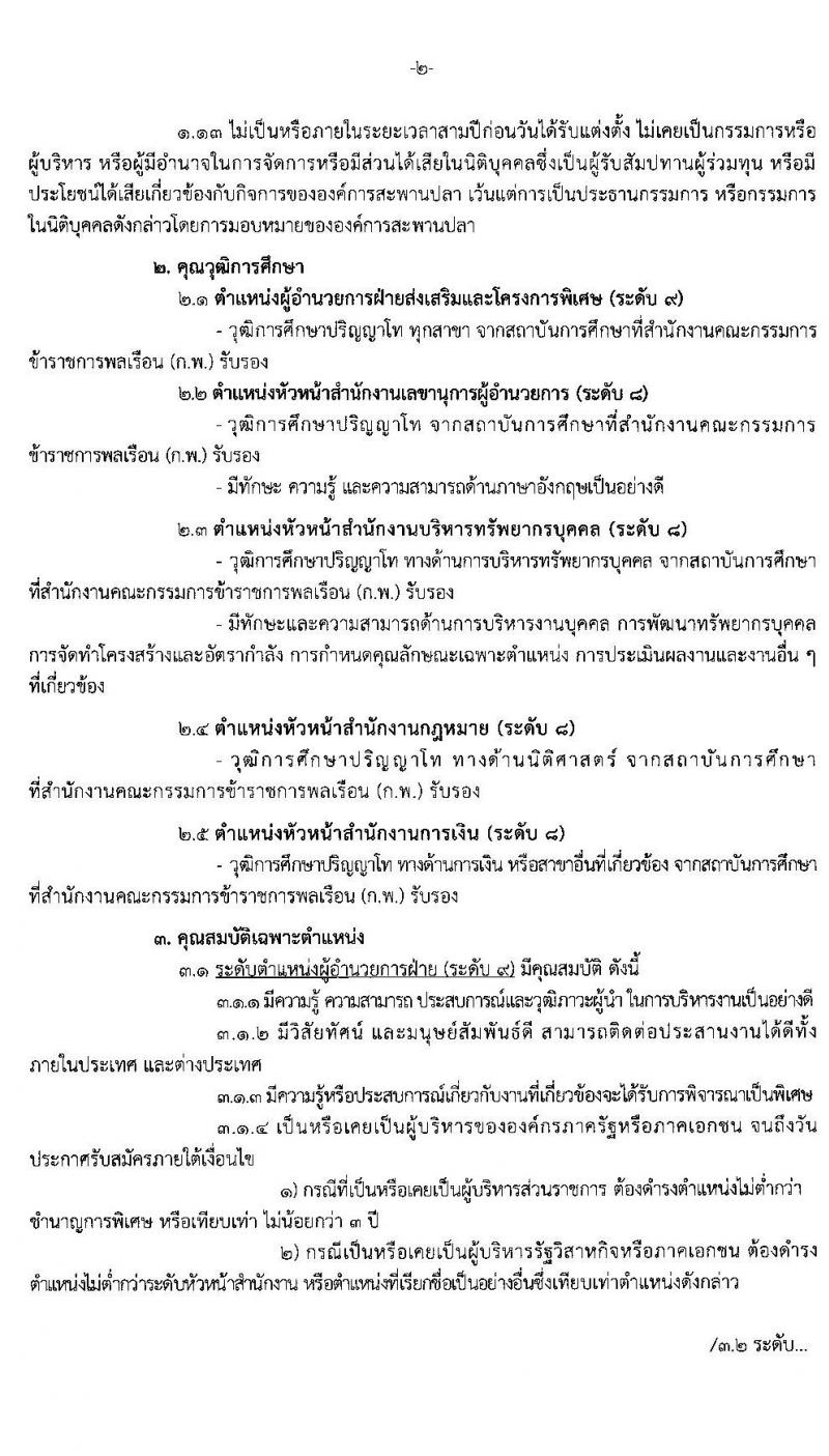 องค์การสะพานปลา รับสมัครพนักงาน (ระดับ 8-9) จำนวน 5 ตำแหน่ง 5 อัตรา (วุฒิ ป.โท) รับสมัครสอบตั้งแต่วันที่ 23 ธ.ค. 62 – 15 ม.ค. 63