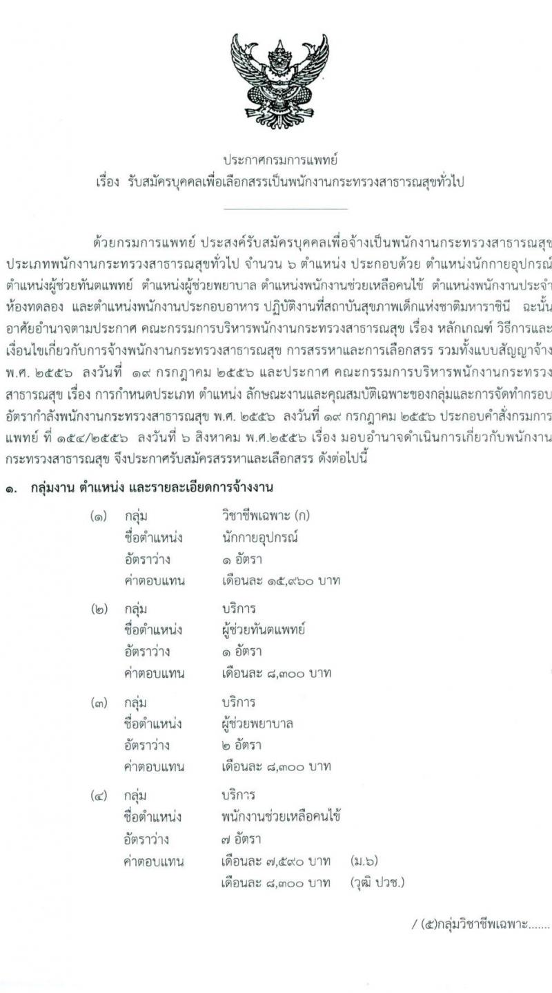 สถาบันสุขภาพเด็กแห่งชาติมหาราชินี รับสมัครบุคคลเพื่อเลือกสรรเป็นพนักงานกระทรวงสาธารณสุขทั่วไป จำนวน 6 กลุ่มงาน 14 อัตรา (วุฒิ บางตำแหน่งไม่กำหนดวุฒิ, ม.6 ปวช. ป.ตรี ป.โท) รับสมัครตั้งแต่วันที่ 30 ส.ค. – 23 ก.ย. 2564