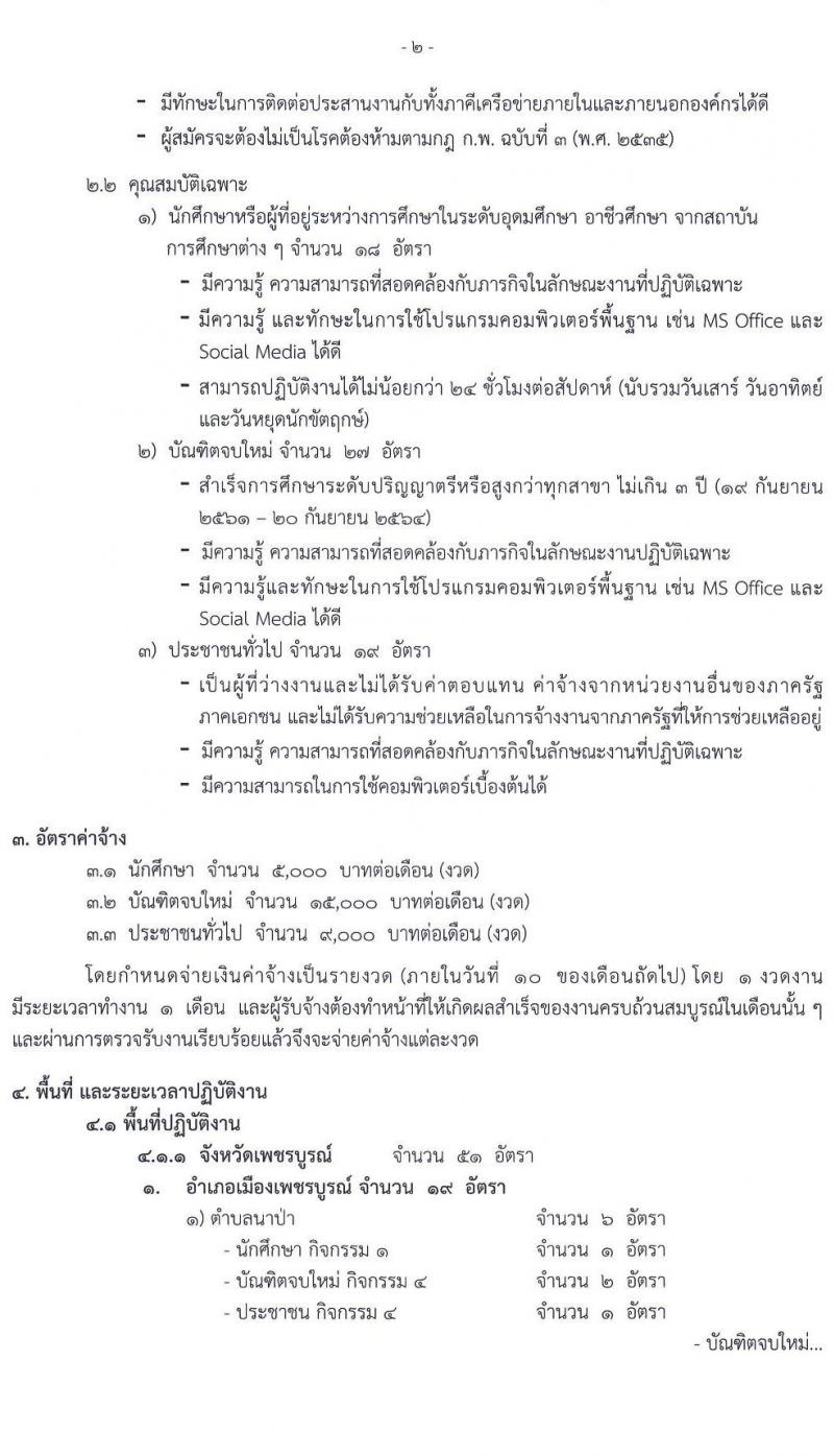 มหาวิทยาลัยราชภัฏเพชรบูรณ์ รับสมัครบุคคลเพื่อจ้างงานโครงการยกระดับเศรษฐกิจและสังคมรายตำบลฯ จำนวน 64 อัตรา (ประชาชน, นักศึกษา,บัณฑิตจบใหม่) รับสมัครตั้งแต่วันที่ 21-27 ก.ย. 2564