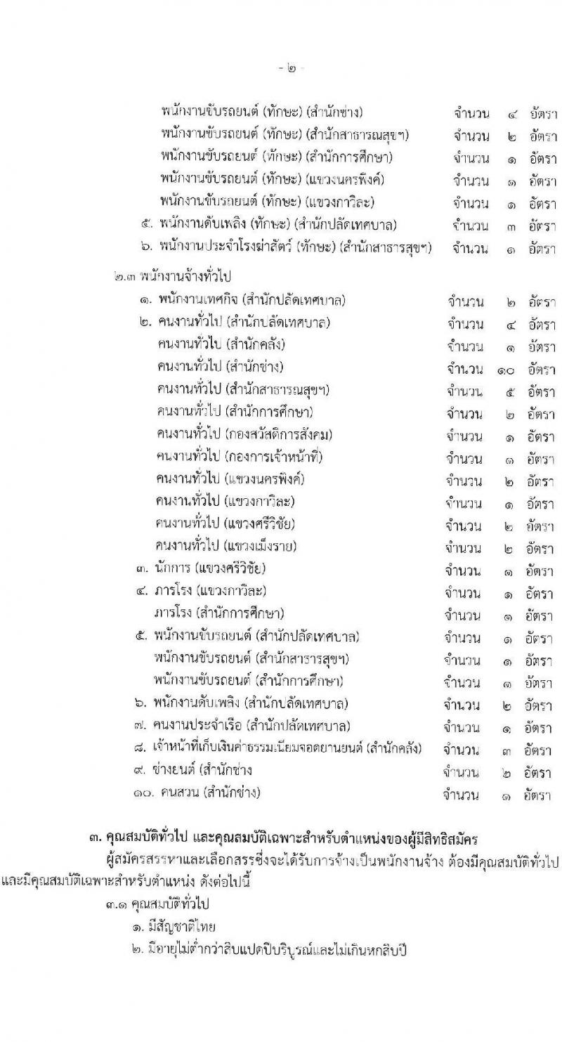 เทศบาลนครเชียงใหม่ รับสมัครสรรหาและเลือกสรรบุคคลเพื่อเป็นพนักงานจ้าง จำนวน 26 ตำแหน่ง 56 อัตรา (วุฒิ ม.ต้น ม.ปลาย ปวช. ปวส. ป.ตรี) รับสมัครสอบทางออนไลน์ ตั้งแต่วันที่ 29 ก.ย. – 7 ต.ค. 2564