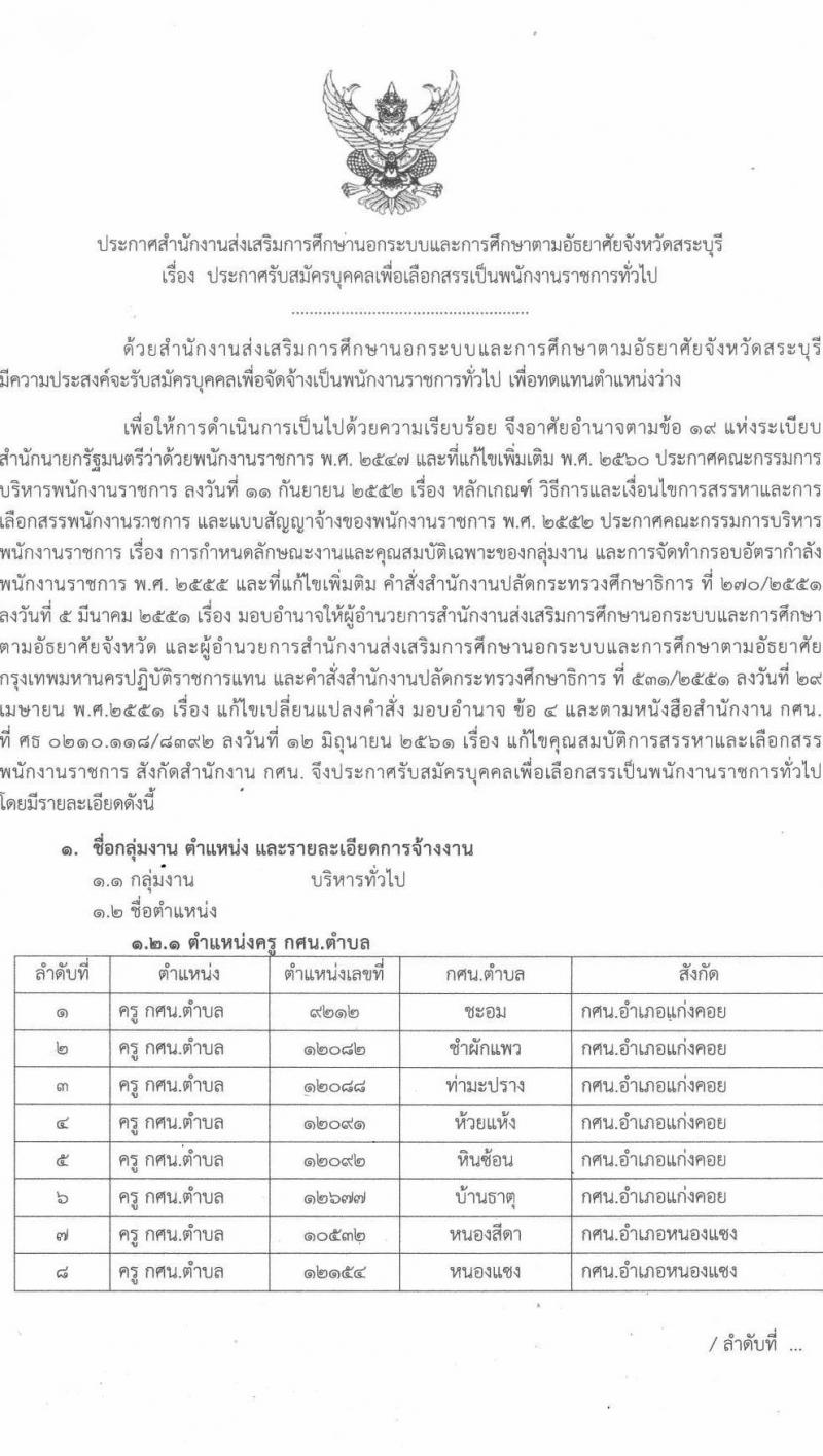 กศน.จังหวัดศรีสะเกษ รับสมัครบุคคลเพื่อสรรหาและเลือกสรรเป็นพนักงานราชการทั่วไป ตำแหน่ง 26 อัตรา (วุฒิ ป.ตรี) รับสมัครสอบตั้งแต่วันที่ 15-19 พ.ย. 2564