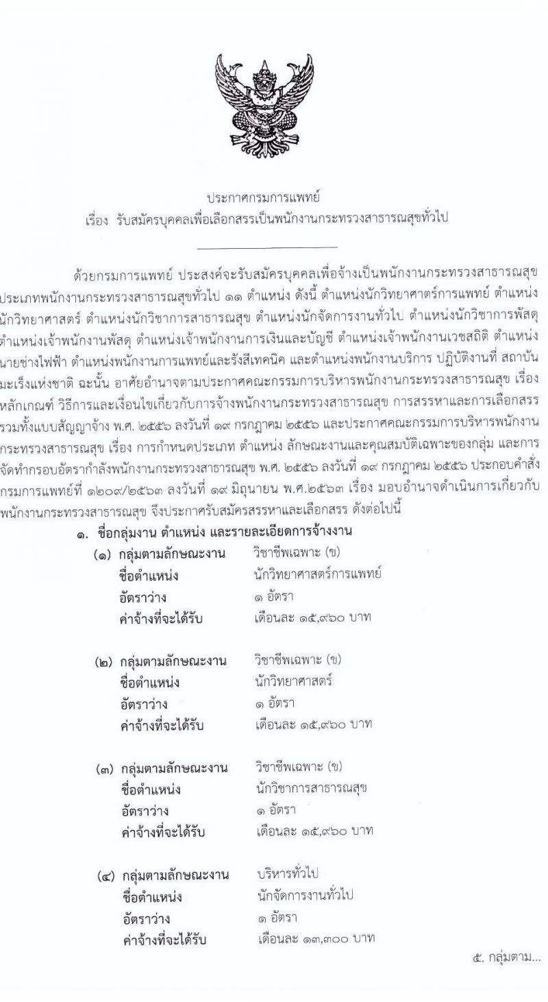 สถาบันมะเร็งแห่งชาติ กรมการแพทย์ รับสมัครบุคคลเพื่อเลือกสรรเป็นพนักงานกระทรวงสาธารณสุขทั่วไป จำนวน 11 ตำแหน่ง 14 อัตรา (วุฒิ ม.ต้น ม.ปลาย ปวช. ปวส. ป.ตรี) รับสมัครสอบตั้งแต่วันที่ 7-18 ก.พ. 2565