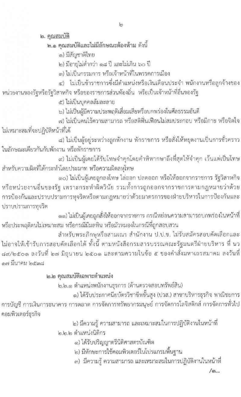 ป.ป.ช. ประจำจังหวัดขอนแก่น รับสมัครสอบคัดเลือกบุคคลเพื่อจ้าง จำนวน 2 ตำแหน่ง 5 อัตรา (วุฒิ ปวส. ป.ตรี) รับสมัครสอบตั้งแต่วันที่ 14-21 ก.พ. 2565