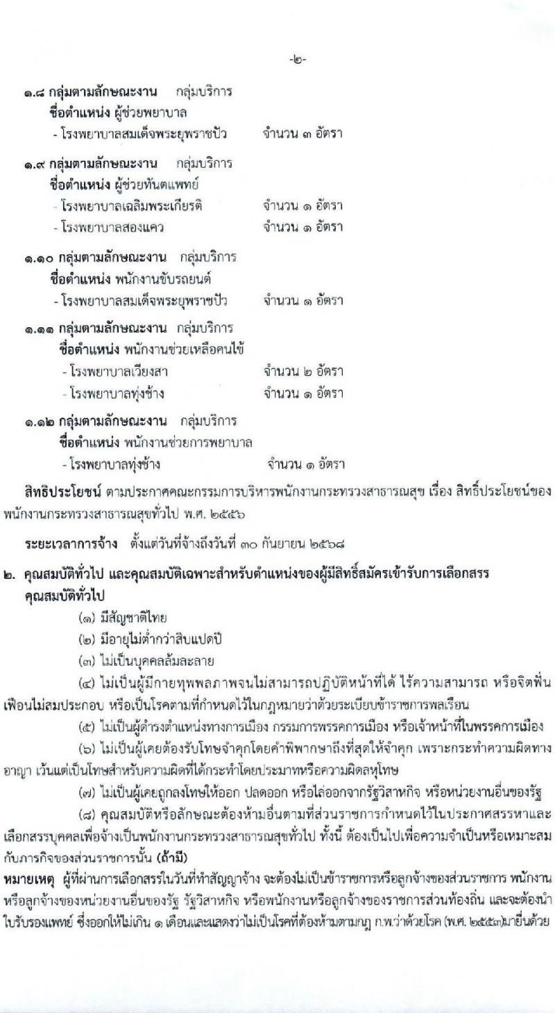 สาธารณสุขจังหวัดน่าน รับสมัครบุคคลเพื่อเลือกสรรเป็นพนักงานกระทรวงสาธารณสุขทั่วไป จำนวน 12 ตำแหน่ง 15 อัตรา (วุฒิ ม.ต้น ม.ปลาย ปวส. ป.ตรี)  สอบตั้งแต่วันที่ 9-17 พ.ค. 2565