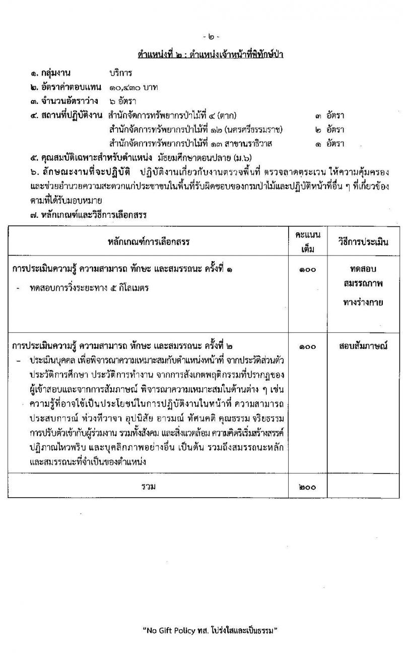 กรมป่าไม้ รับสมัครบุคคลเพื่อเลือกสรรเป็นพนักงานราชการ 21 ตำแหน่ง 235 อัตรา (วุฒิ ม.6 ปวช. ปวส. ป.ตรี) รับสมัครสอบทางอินเทอร์เน็ต ตั้งแต่วันที่ 29 ต.ค. - 4 พ.ย. 2567 หน้าที่ 9