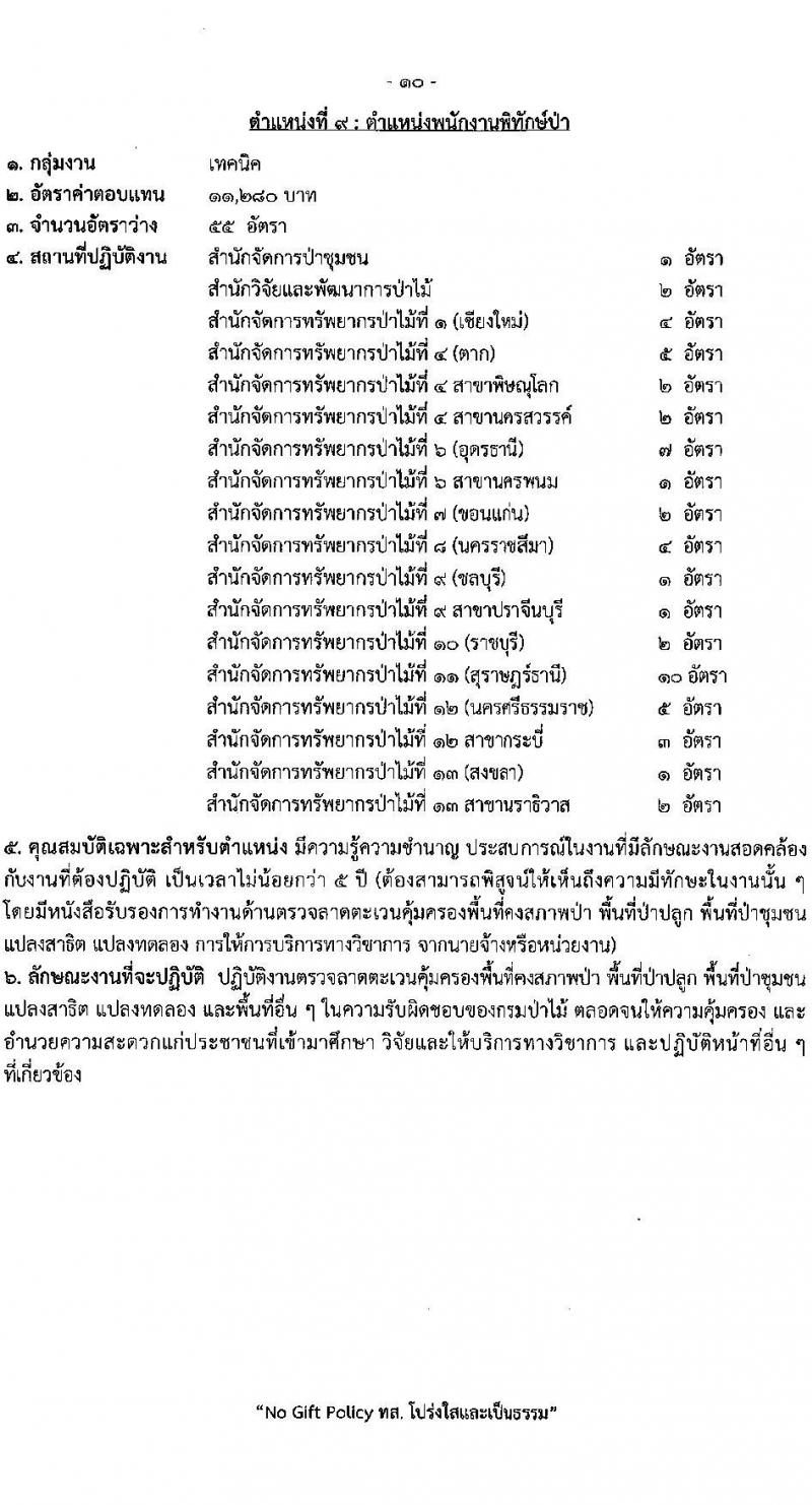 กรมป่าไม้ รับสมัครบุคคลเพื่อเลือกสรรเป็นพนักงานราชการ 21 ตำแหน่ง 235 อัตรา (วุฒิ ม.6 ปวช. ปวส. ป.ตรี) รับสมัครสอบทางอินเทอร์เน็ต ตั้งแต่วันที่ 29 ต.ค. - 4 พ.ย. 2567 หน้าที่ 17